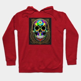 Skull colorful mandala art number 42 Hoodie